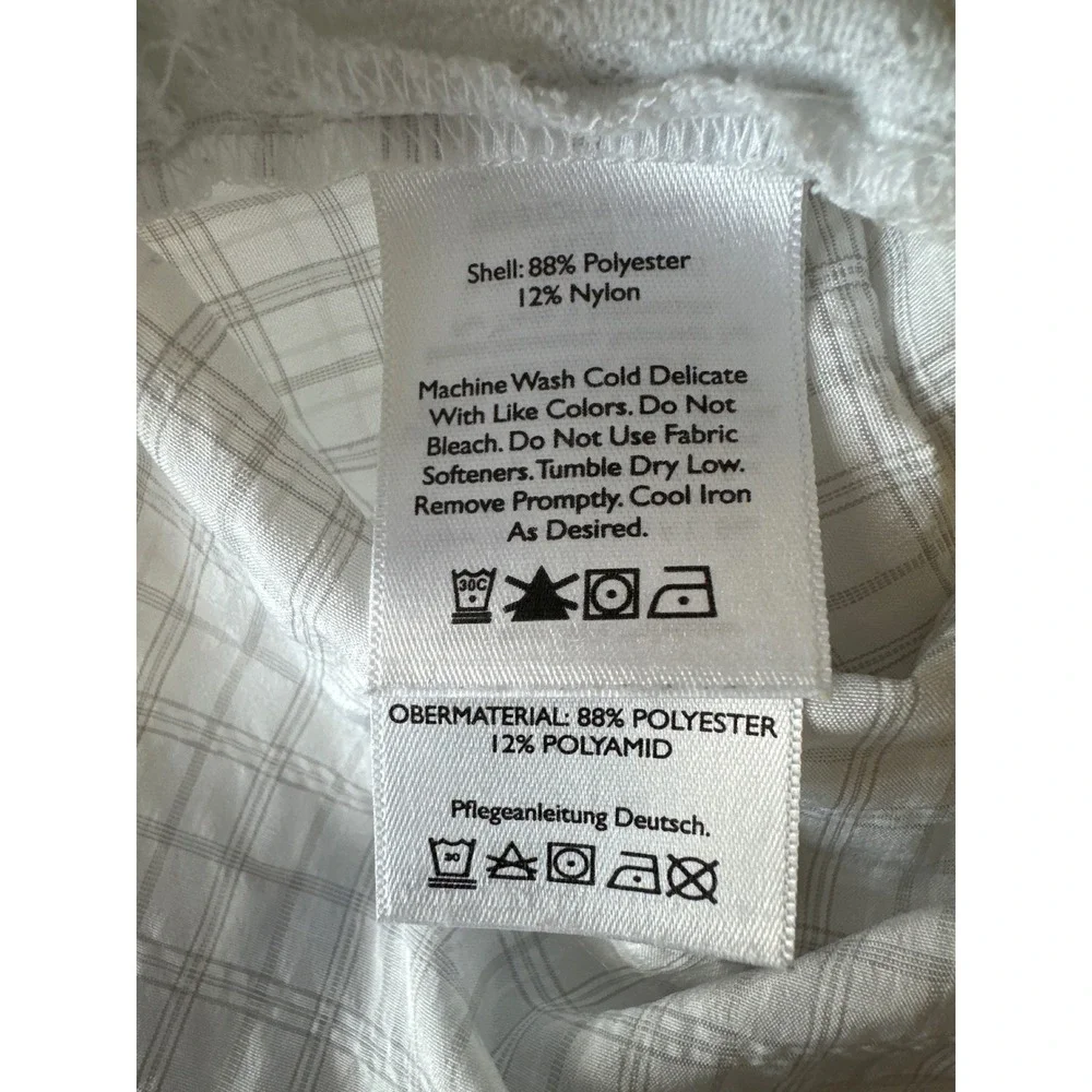 Eddie Bauer Travex Womens XL White Grey Grid Button Down Roll Tab Hiking Shirt - Picture 4 of 4